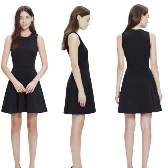 MADEWELL MIDNIGHT FIT FLARE MINI BLACK DRESS Elegant Black Sleeveless Dress 12 - Picture 1 of 8